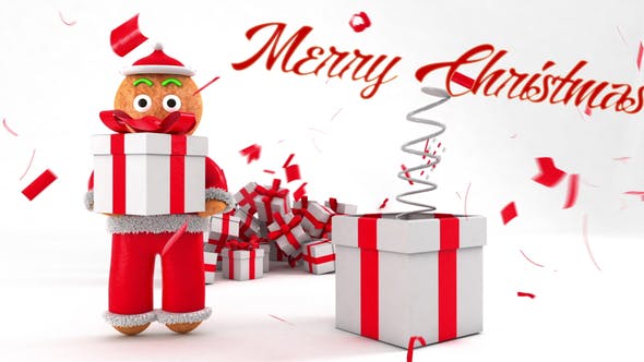 Christmas Greeting With Gingerbread - 4